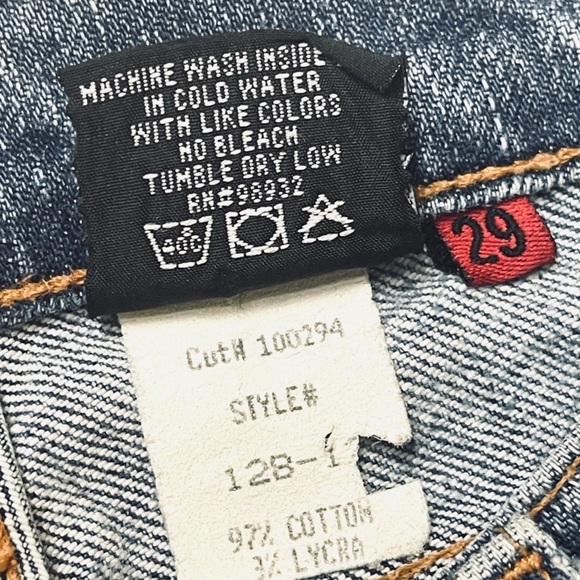 Y2K Red Engine Original Cropped Straight Leg Jeans - Picture 10 of 11